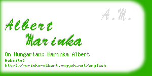 albert marinka business card